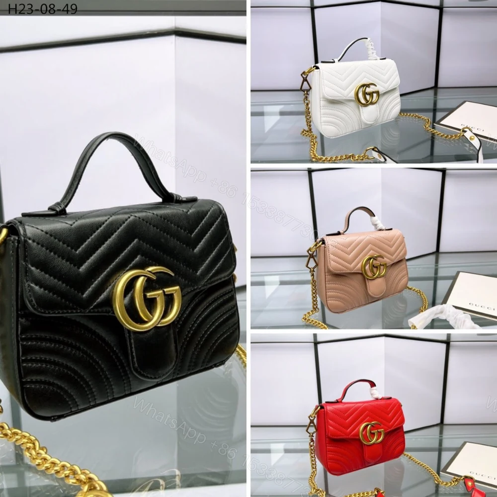 View 3 of Gucci GG Marmont Mini Top Handle Bag White 20Cm 547260 DTDIT 9022