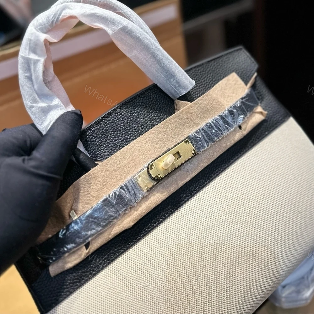 View 7 of Hermes Birkin 25 Toile H Black 25Cm