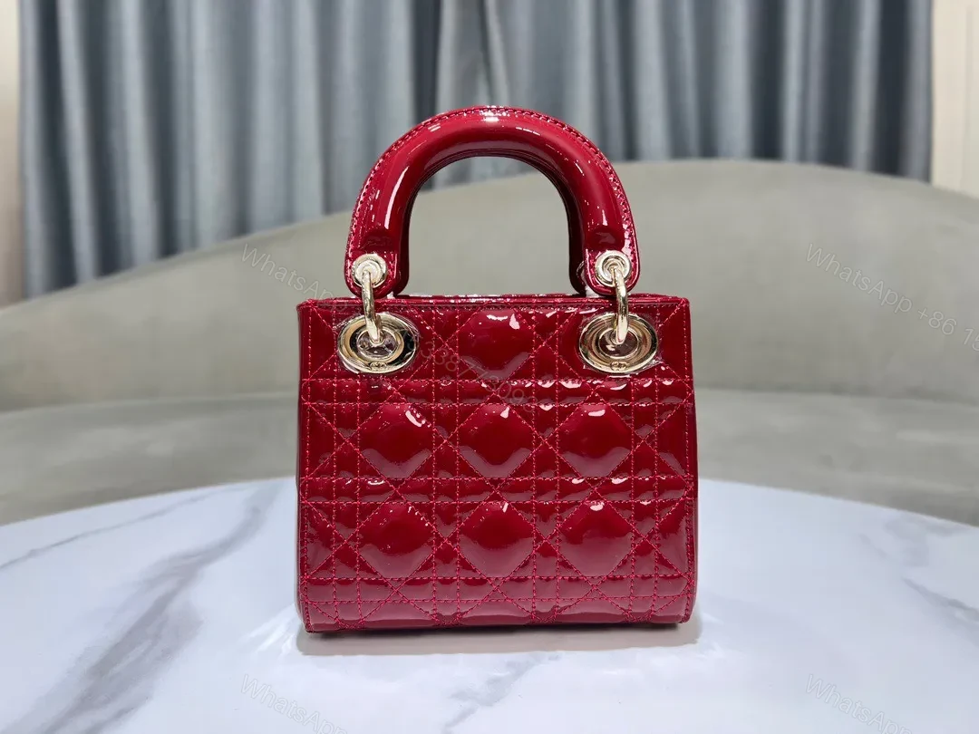 View 7 of Dior Lady Mini Super Quality Women’s Handbag, Glossy Red, 17cm