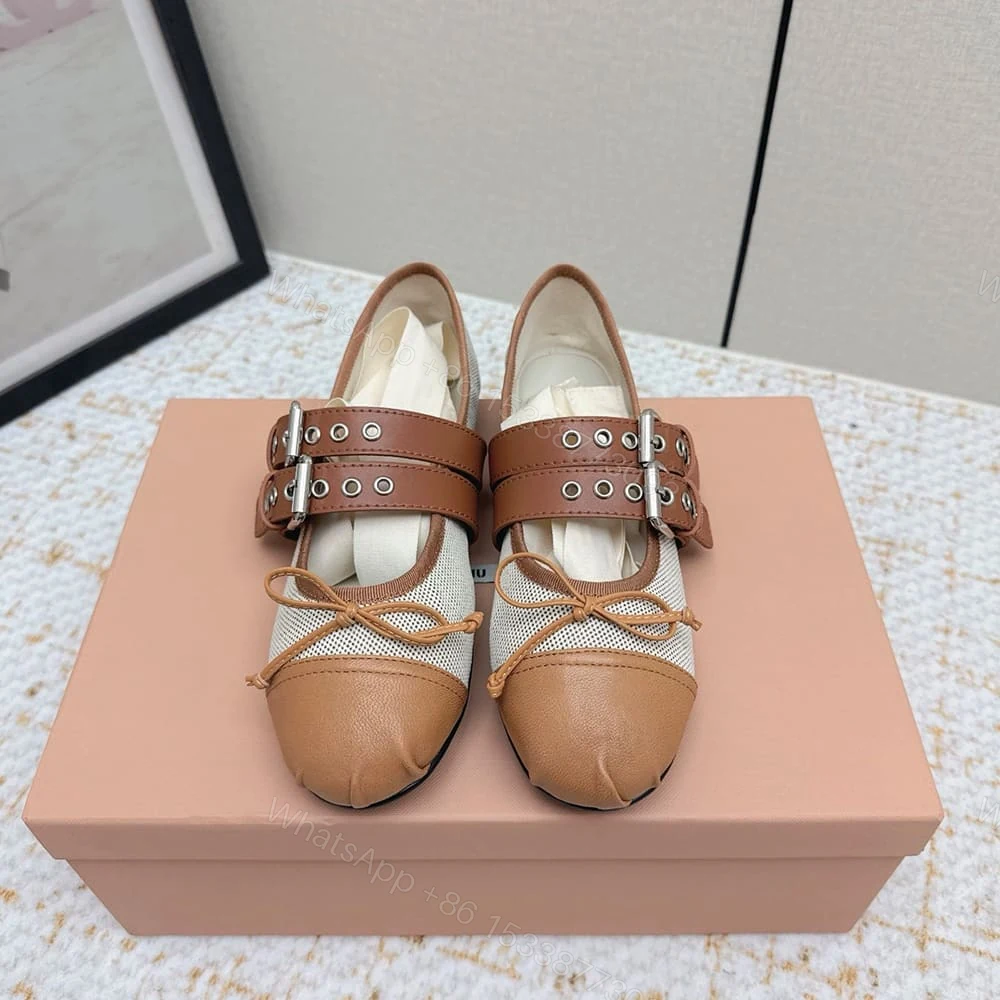 View 3 of MIUMIU Canvas and leather ballerinas 360811