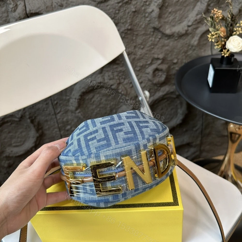 View 5 of FENDI FENDIGRAPHY MINI BAG DENIM BLUE FF 20CM 8BS081AS3FF1PLN