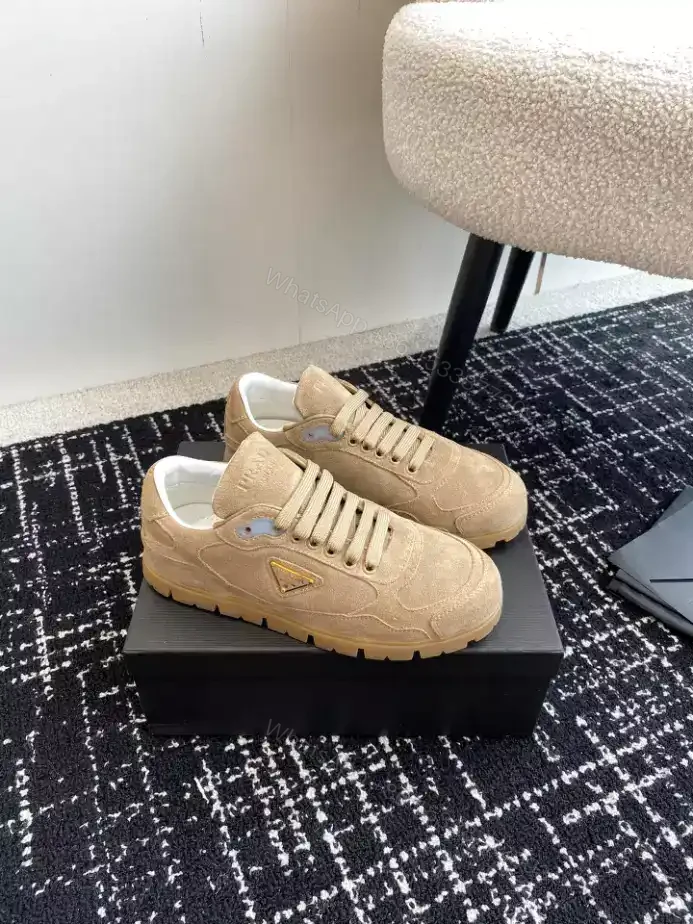 View 2 of PRADA TRAIL FADED SUEDE SNEAKERS IN ECRU – PRD080