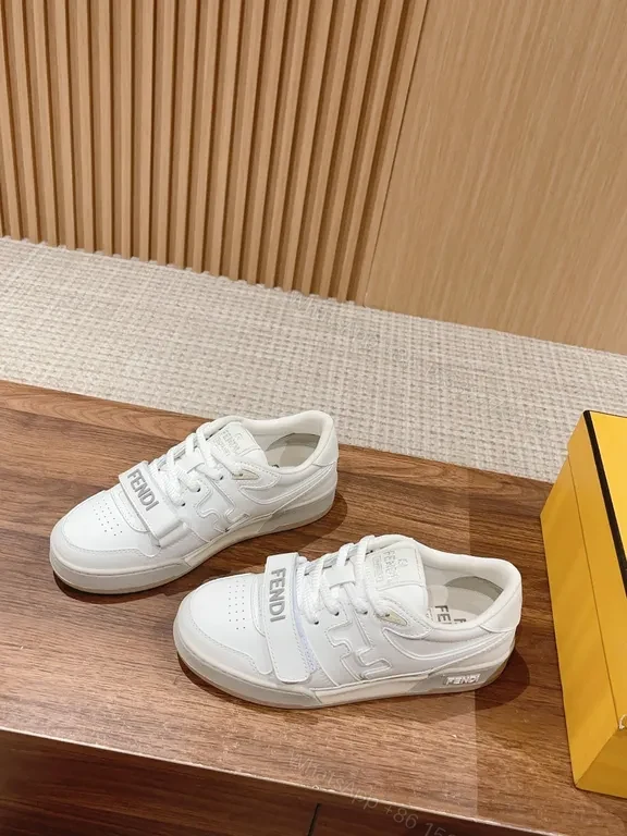 View 8 of Minimalist White Sneakers with Luxury Comfort & Fendi-Inspired Details