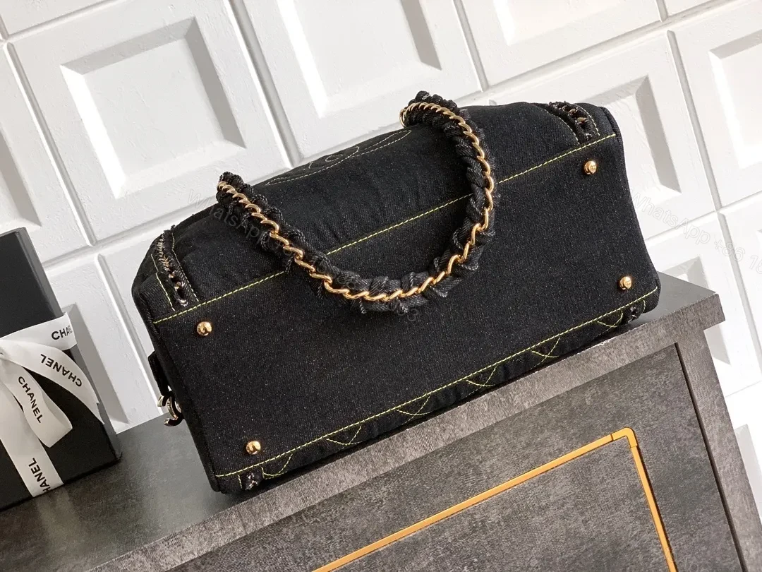 View 6 of Black Velvet Compact Handbag with Gold Stitching