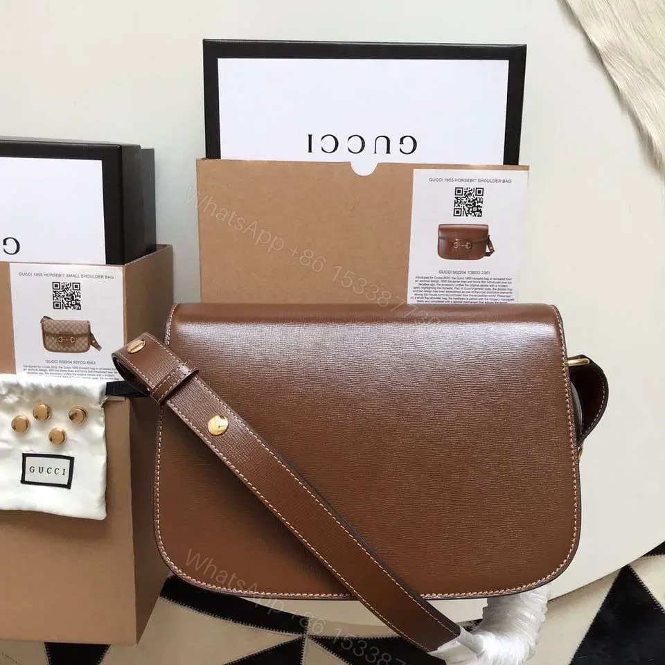 View 8 of Gucci 1955 Horsebit Replica Bag 11 Women’s Brown Smooth Leather 25cm