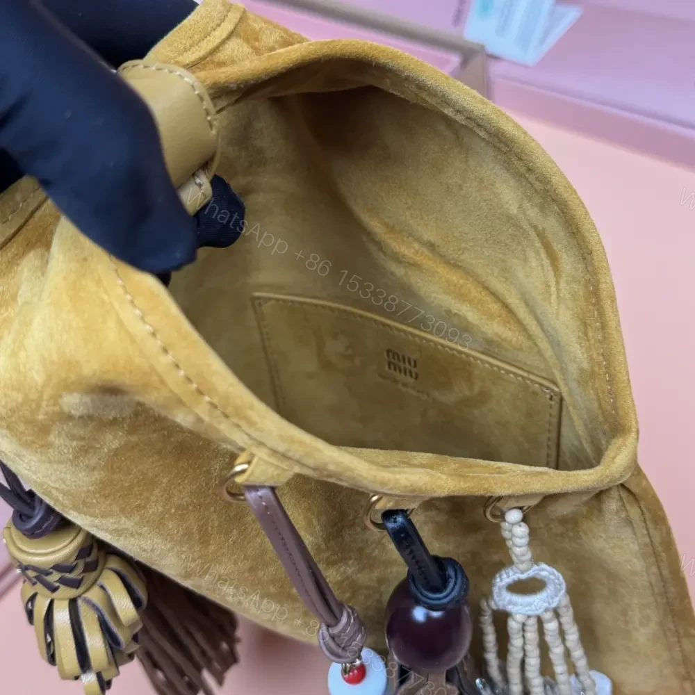 View 8 of 高仿miumiu*5BA295絨面革手提包棕色免檢版