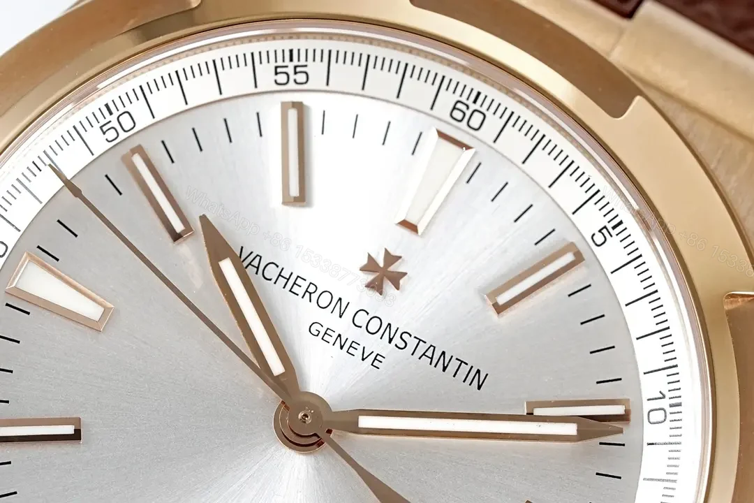 View 6 of Vacheron Constantin Overseas Rose Gold Watch with Brown Leather Strap, 41mm Stainless Steel Case, Sapphire Crystal, 5100 Automatic Movement, 150m Water Resistance, Interchangeable Strap System