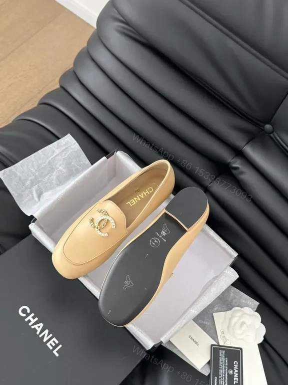 View 8 of Beige Leather Mules â€“ Chanel-Inspired, Lux Comfort Flats