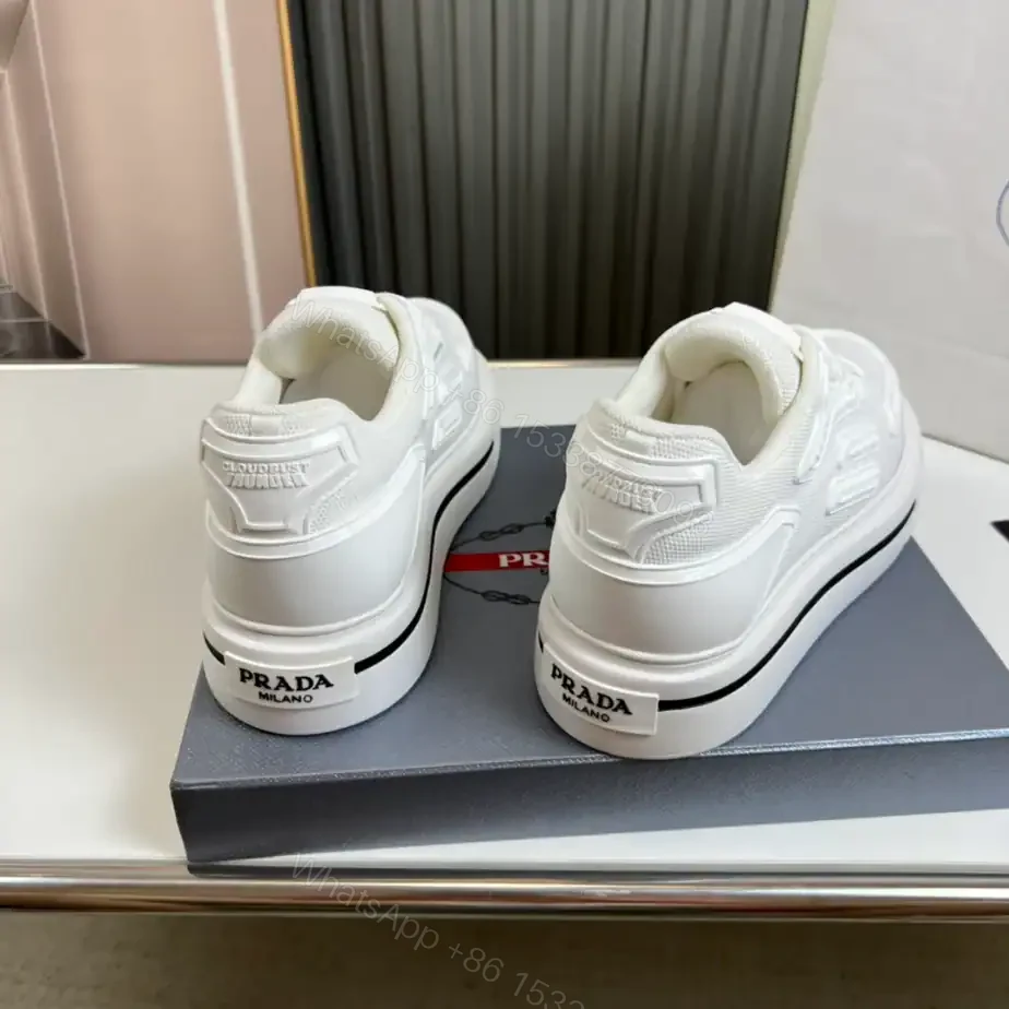 View 6 of PRADA MACRO RE-NYLON AND BRUSHED LEATHER SNEAKERS – PRD061