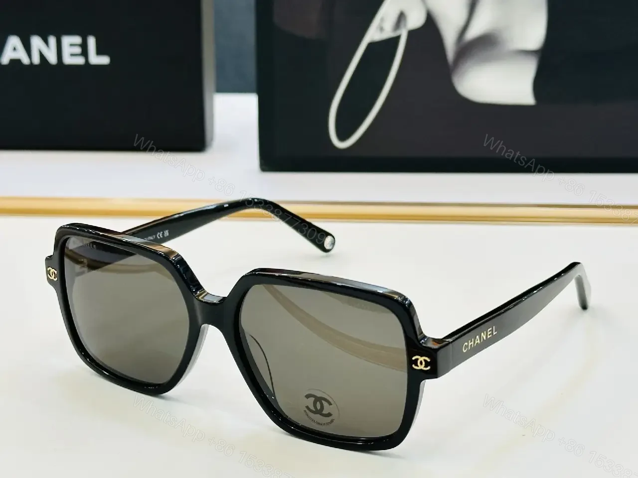 View 8 of Oversized Square Sunglasses – Green Lenses, Acetate, Luxe Comfort
