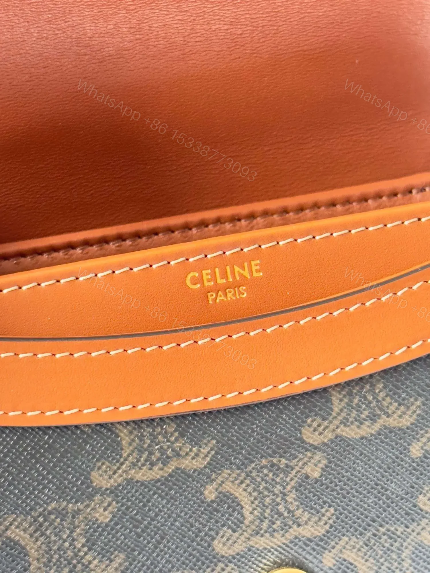 View 2 of Celine Mini Handle Replica 11 Crossbody Handbag Brown Strap 15.5x11cm