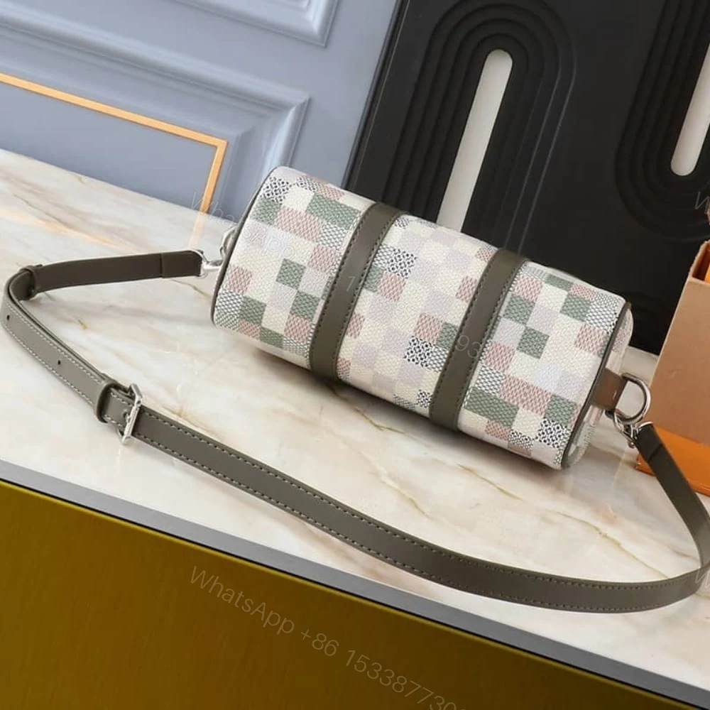 View 5 of Louis Vuitton Keepall 25 Snakoflage Damier Green 25Cm
