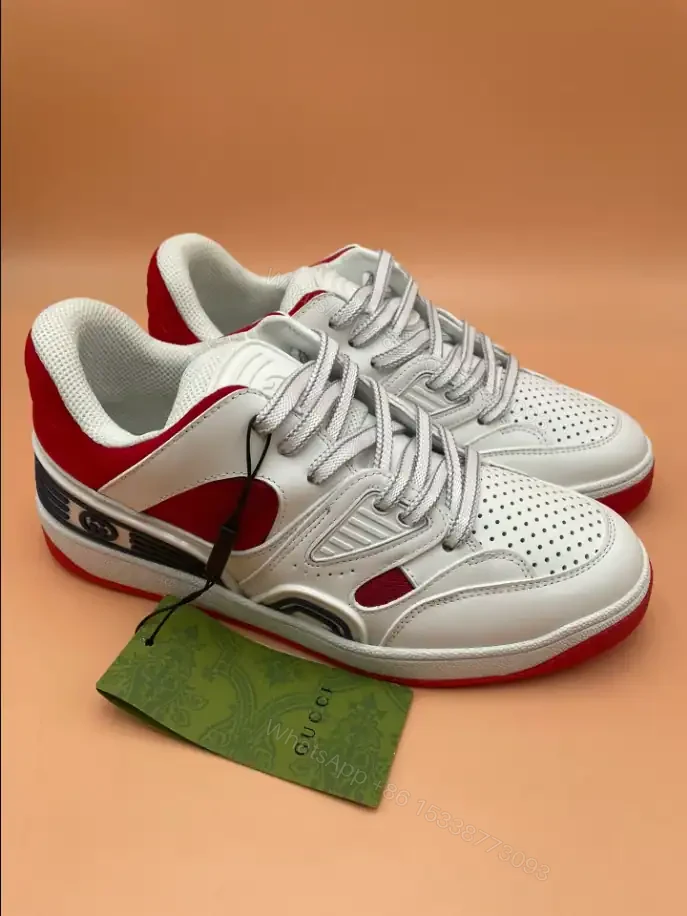 View 2 of GUCCI BASKET SNEAKERS IN WHITE AND RED – GC182