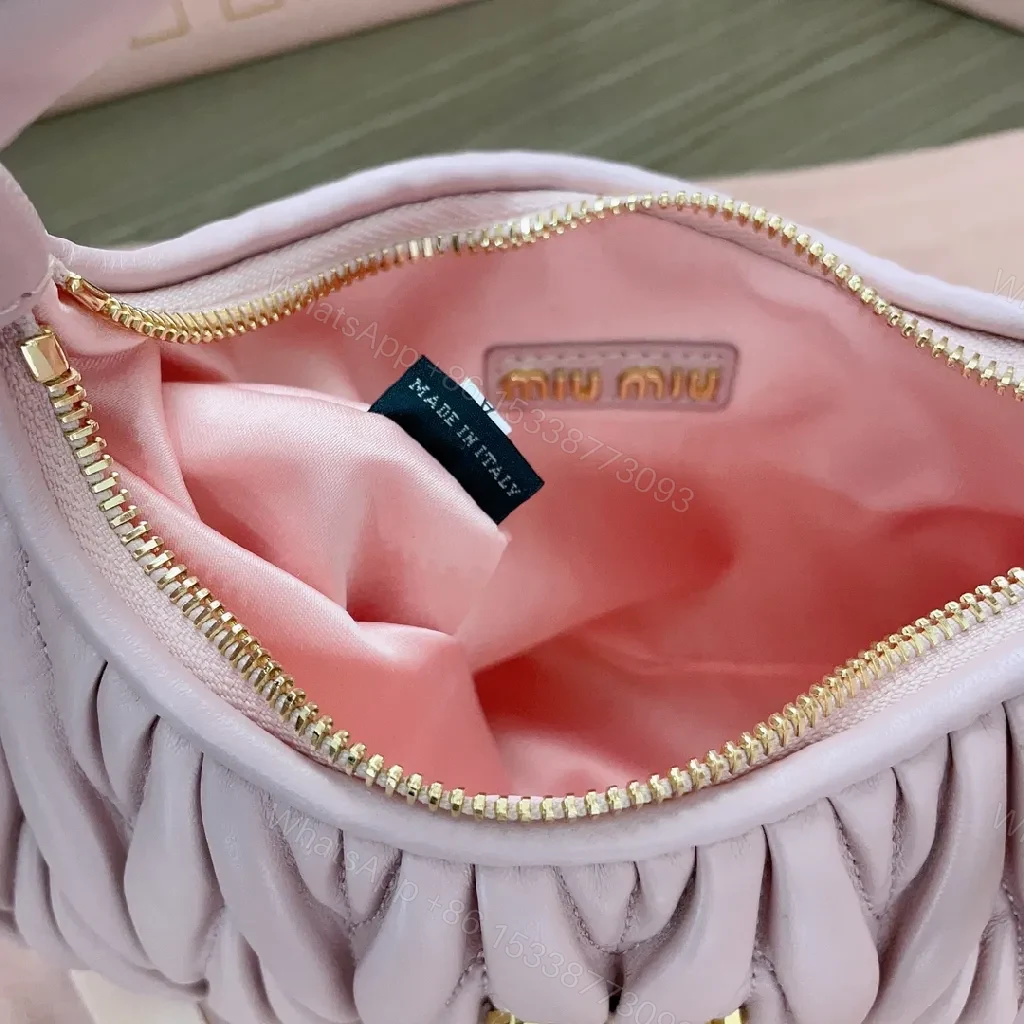 View 9 of Soft-Quilted Lavender Mini Bag: Luxury-Texture, Gold Hardware, Crossbody
