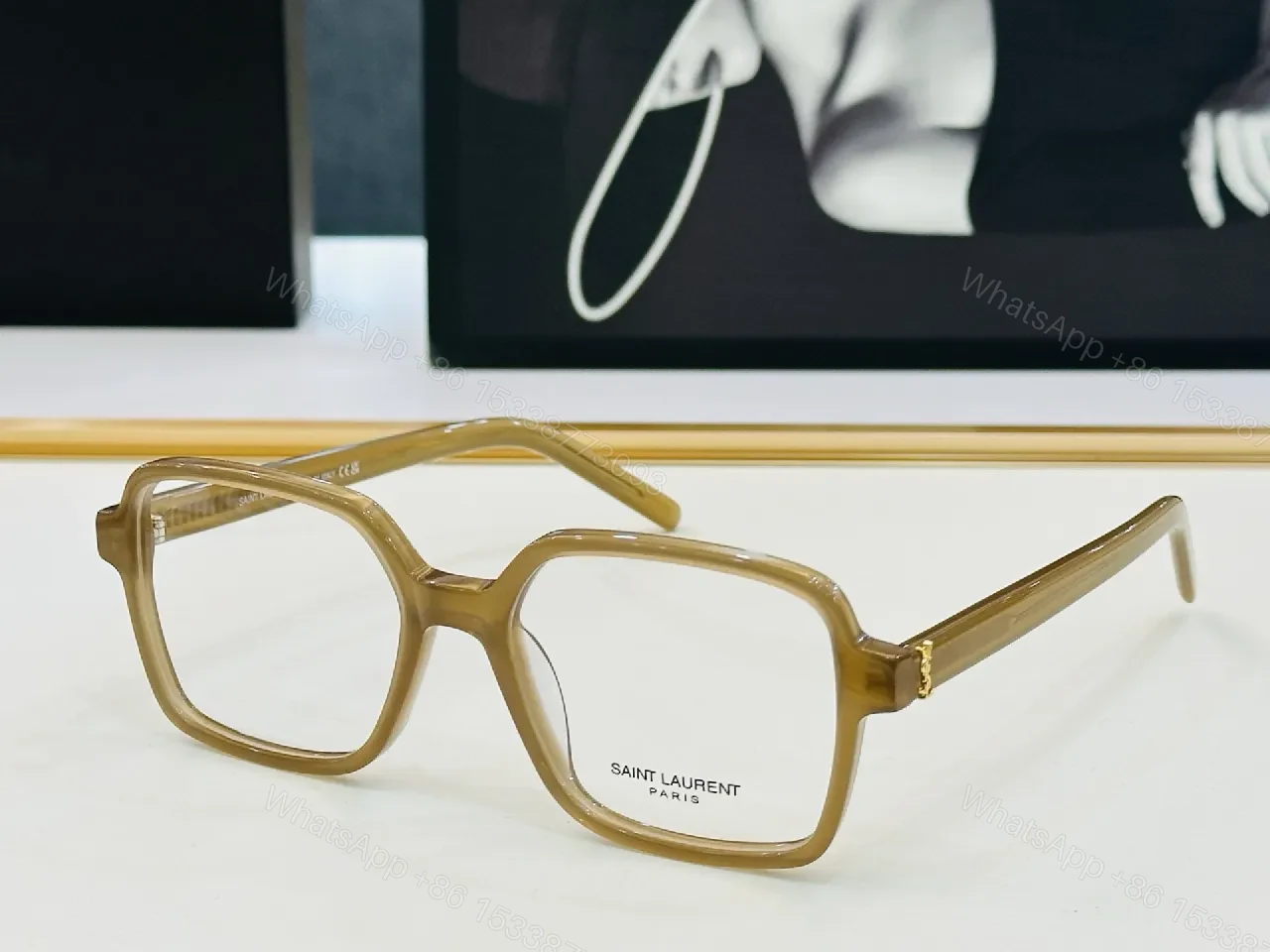 View 2 of Oversized Black Acetate Frame + Gold-Hardware Eyewear Luxury