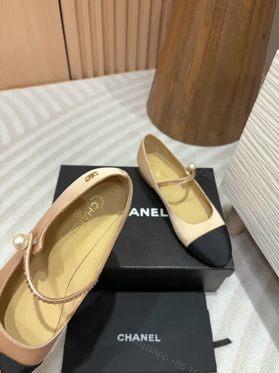 View 4 of Two-Tone Mary Jane Flats: Soft Contrast, Signature Pearl Detail