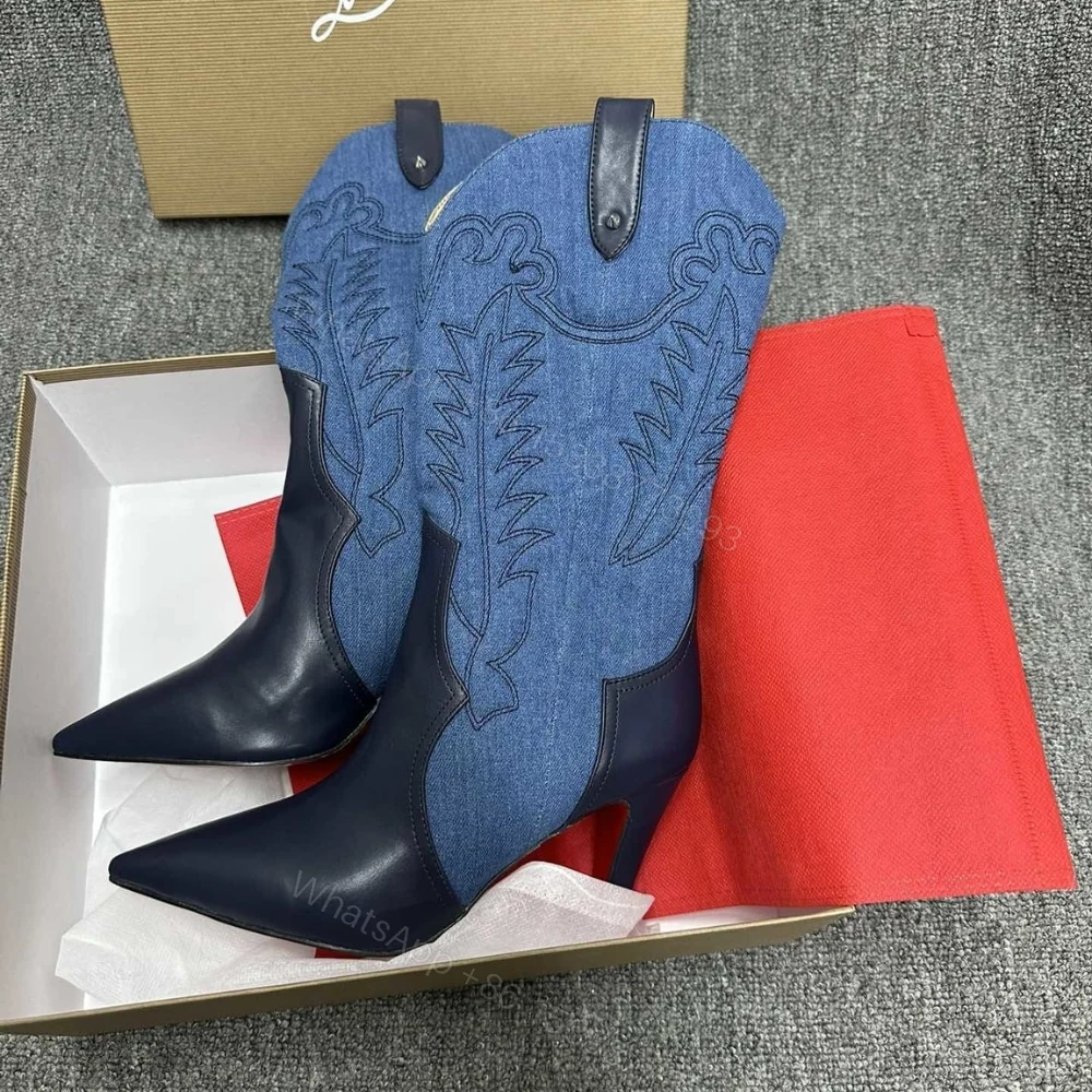 View 5 of CHRISTIAN LOUBOUTIN SANTIABOOTY 85 BOOTS DENIM BLUE 32404636603