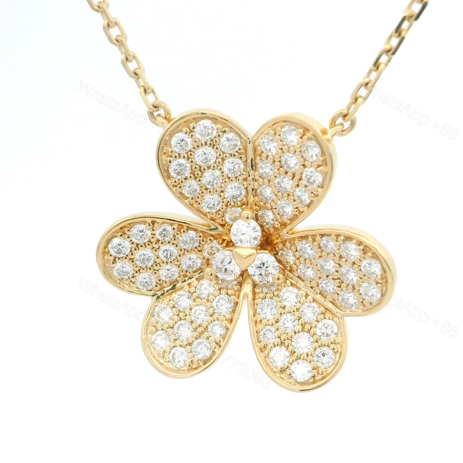 View 2 of 18K Yellow Gold Large Van Cleef & Arpels Frivole Diamond Pendant