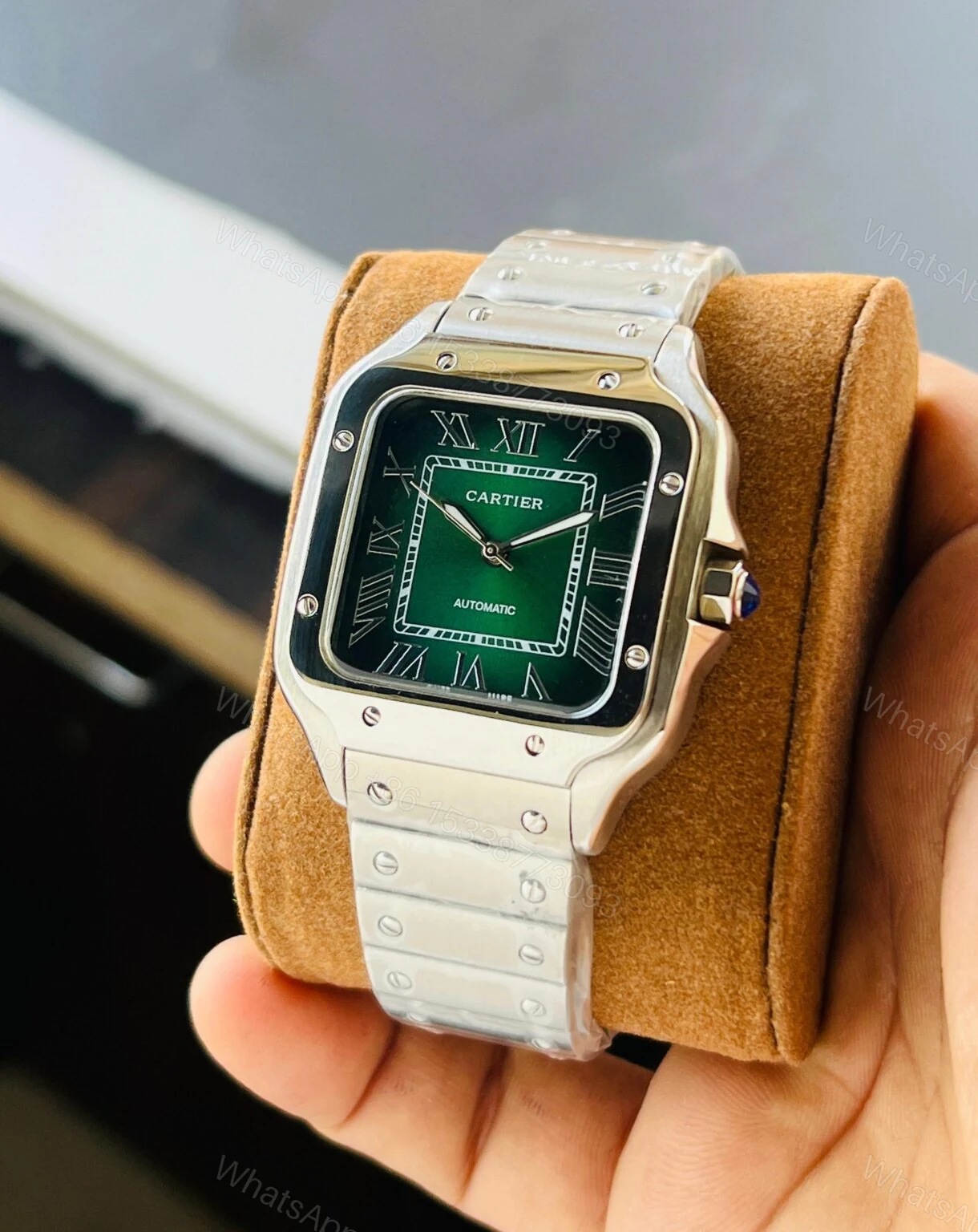 View 3 of Cartier Santos 43MM Green Dial Automatic