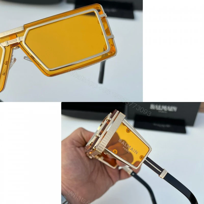 View 2 of First Copy Balmain Gold Yellow Sunglasses