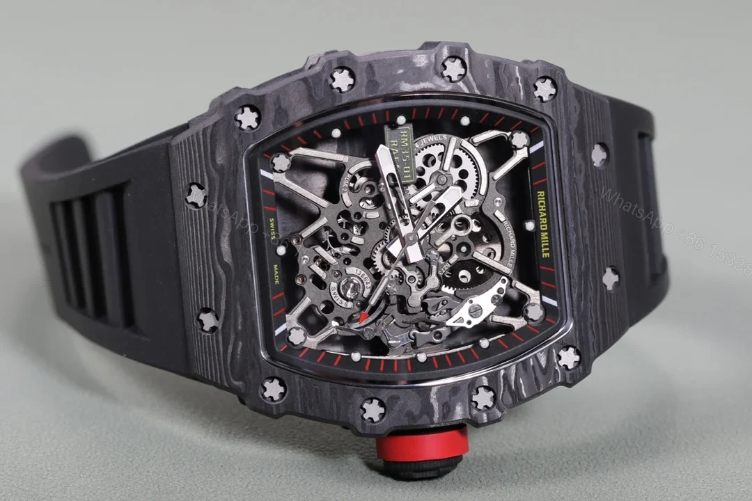 View 4 of Richard Mille RM35-01 NTPT Carbon Fiber RMUL3 Integrated White Gemstone Watch RM3501-NTPT-WHITE-RM3