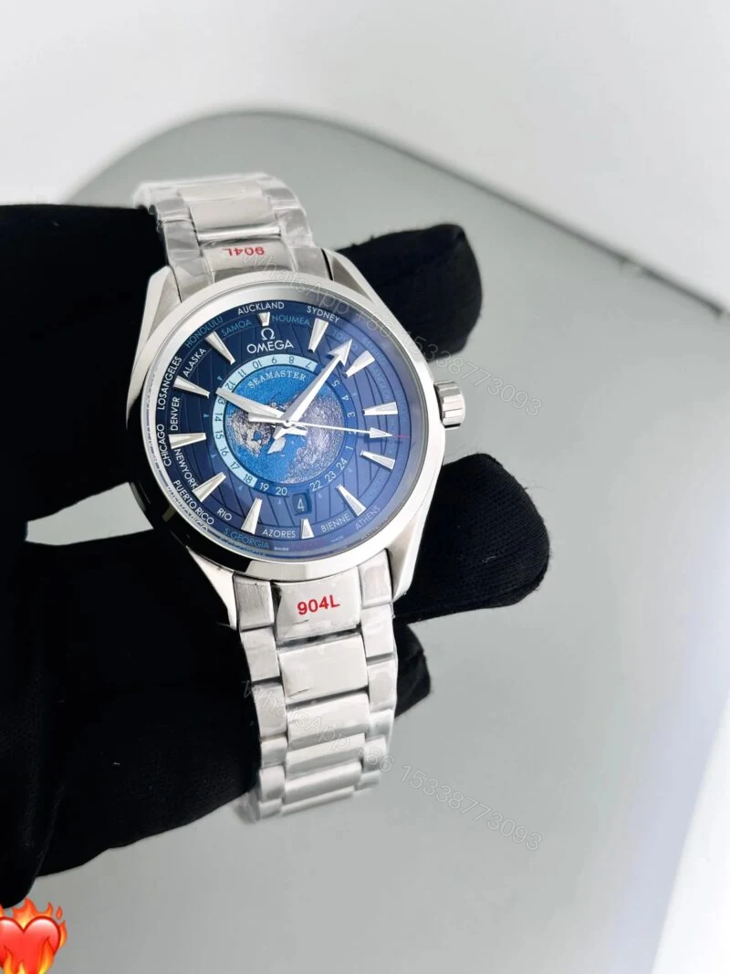 View 2 of Omega Seamaster Co-Axial World Timer Map Dial Automatic
