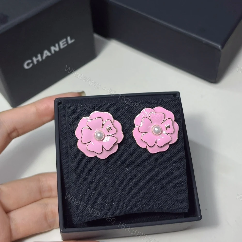 View 7 of CHANEL CAMELLIA EARRINGS PINK ABG218 B21624 U3368