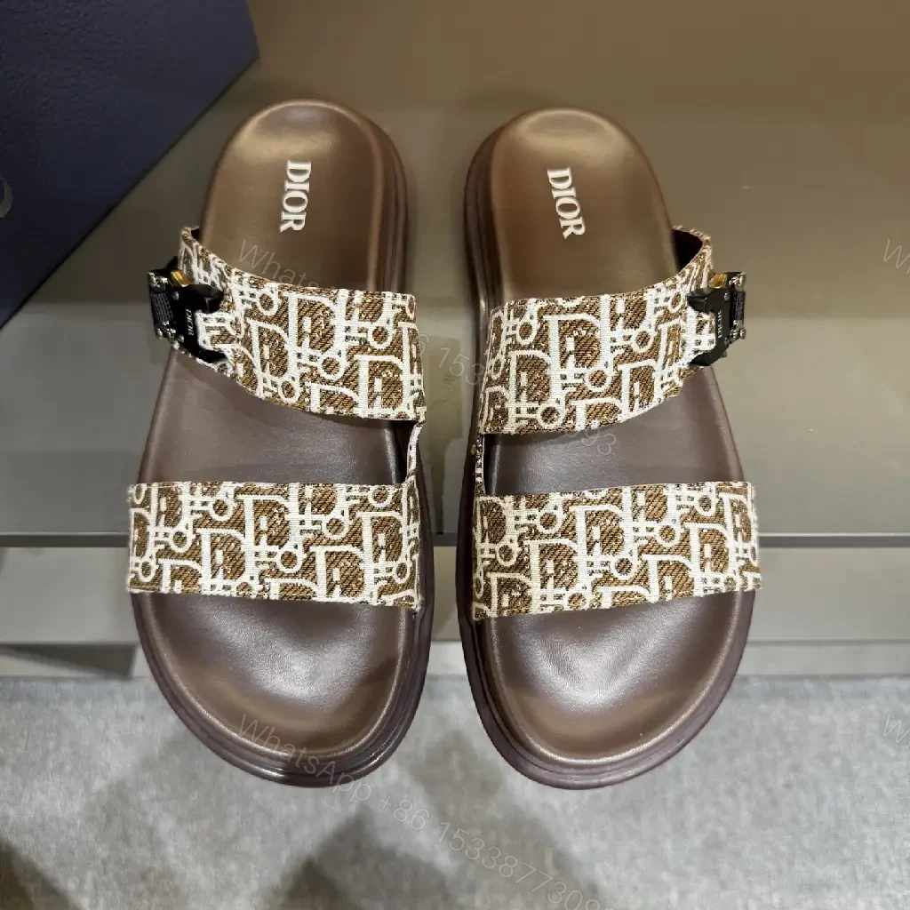 View 5 of Textured Strap Slides: Luxury Comfort Footwear