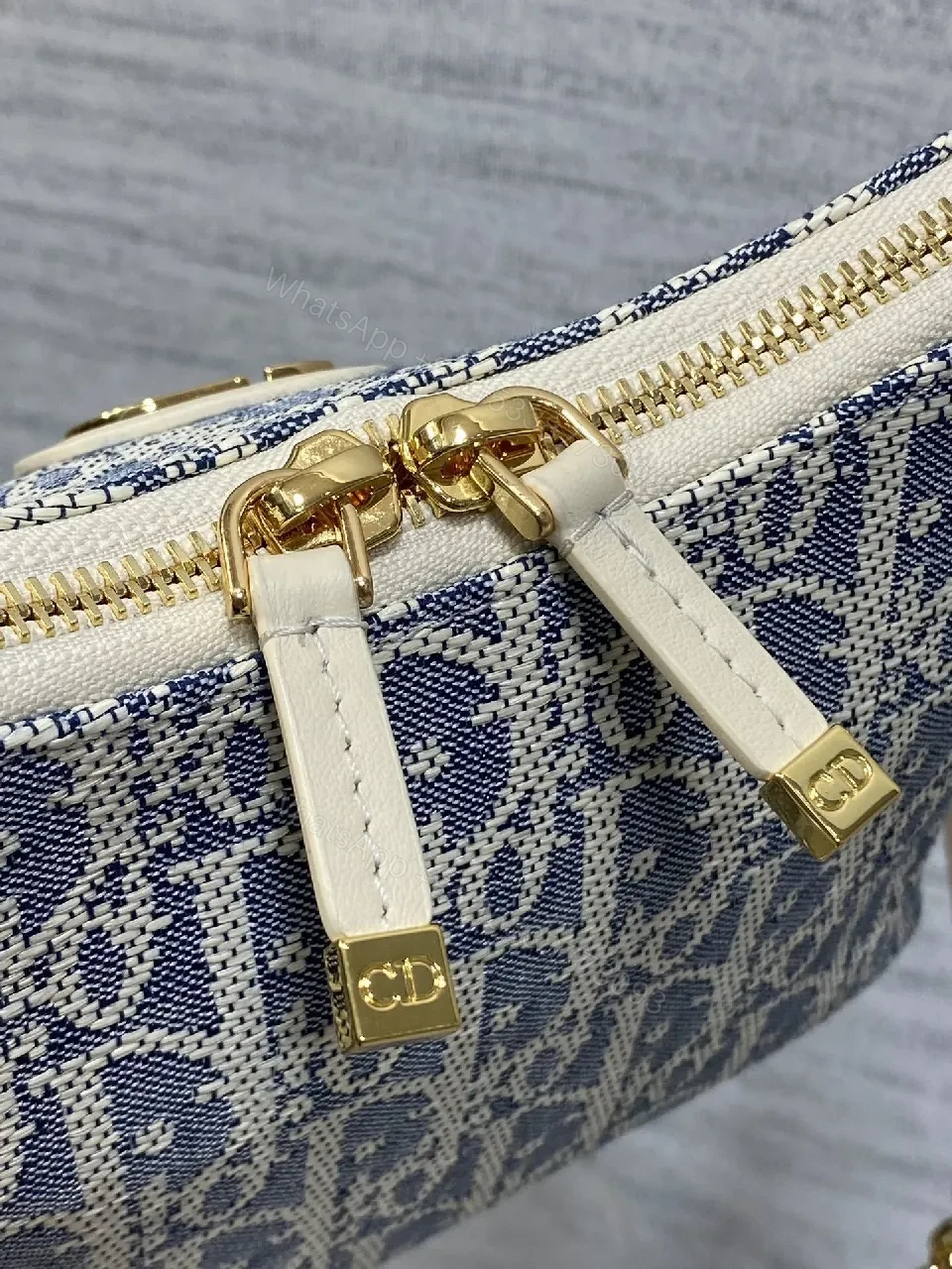 View 6 of Blue Denim Luxe Mini Bag - Gold Hardware, Structured Chic, Everyday