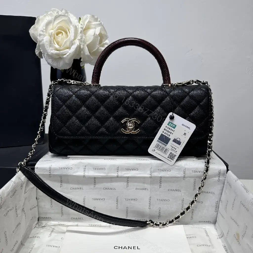 View 5 of Quilted Lambskin Crossbody: Chain & Top Handle, Luxury Everyday