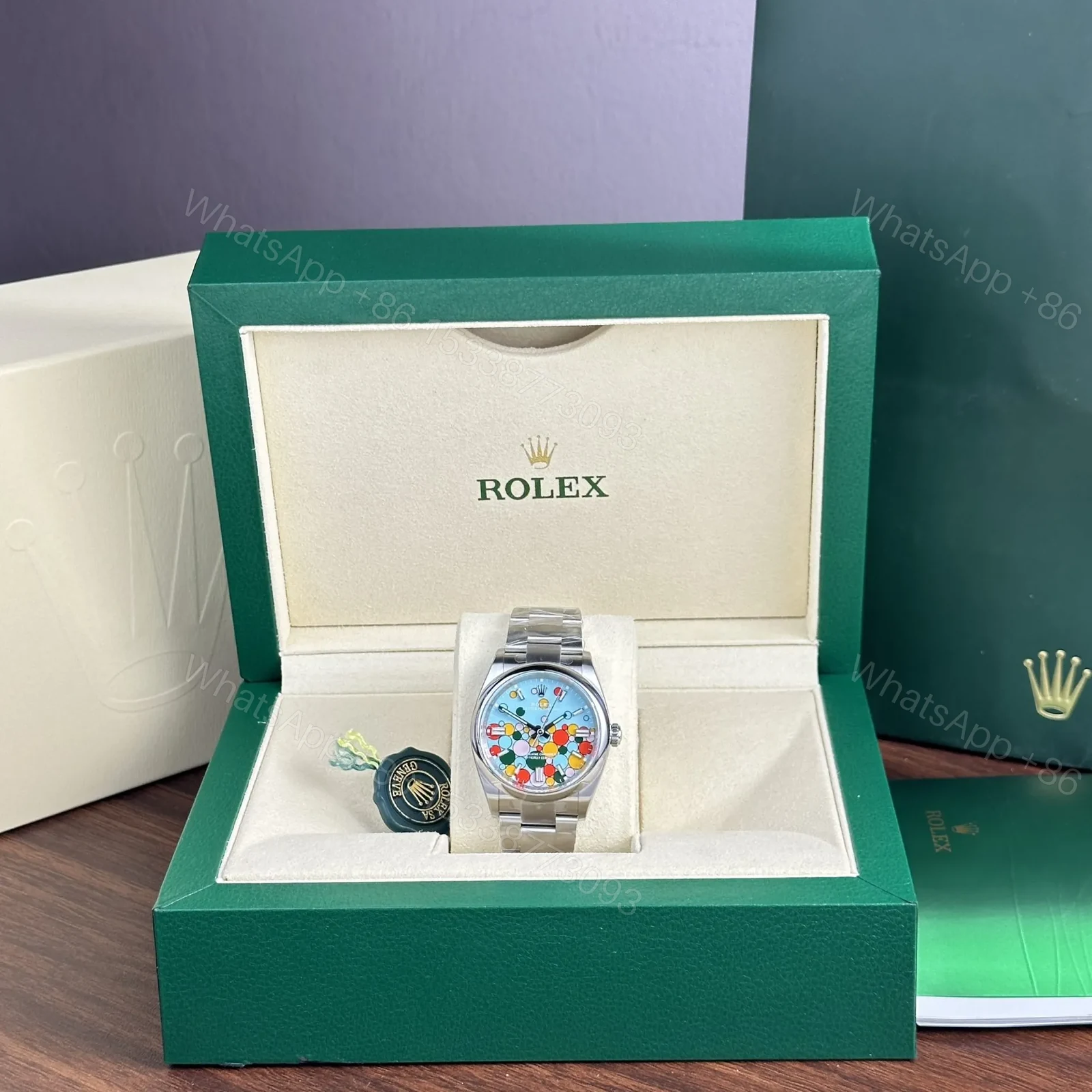 View 9 of Superclone Rolex Oyster Perpetual Turquoise Dial 126000 36 mm