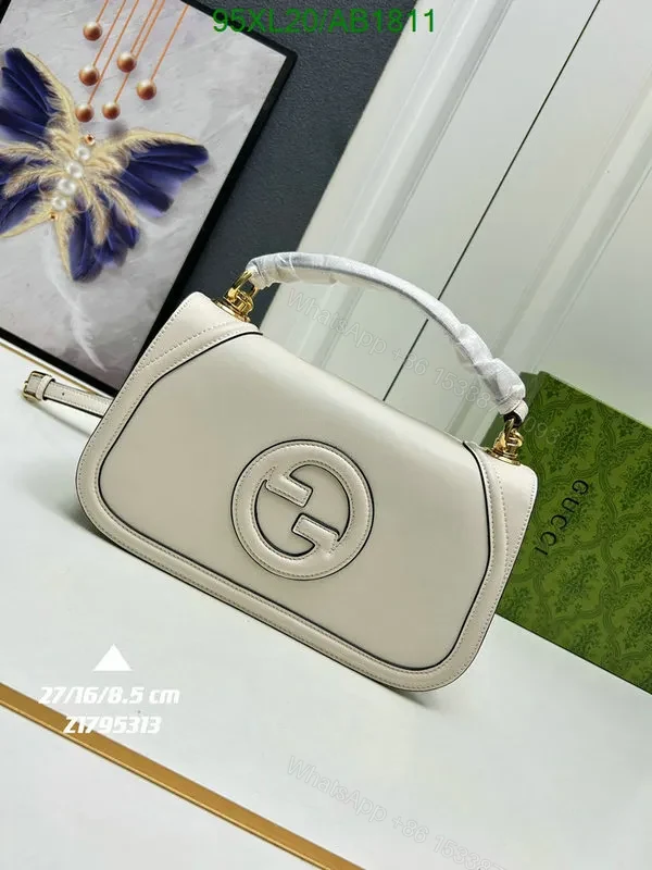 View 5 of Knockoff Gucci Blondie Smooth Brown Leather Shoulder Bag for Women PTF637