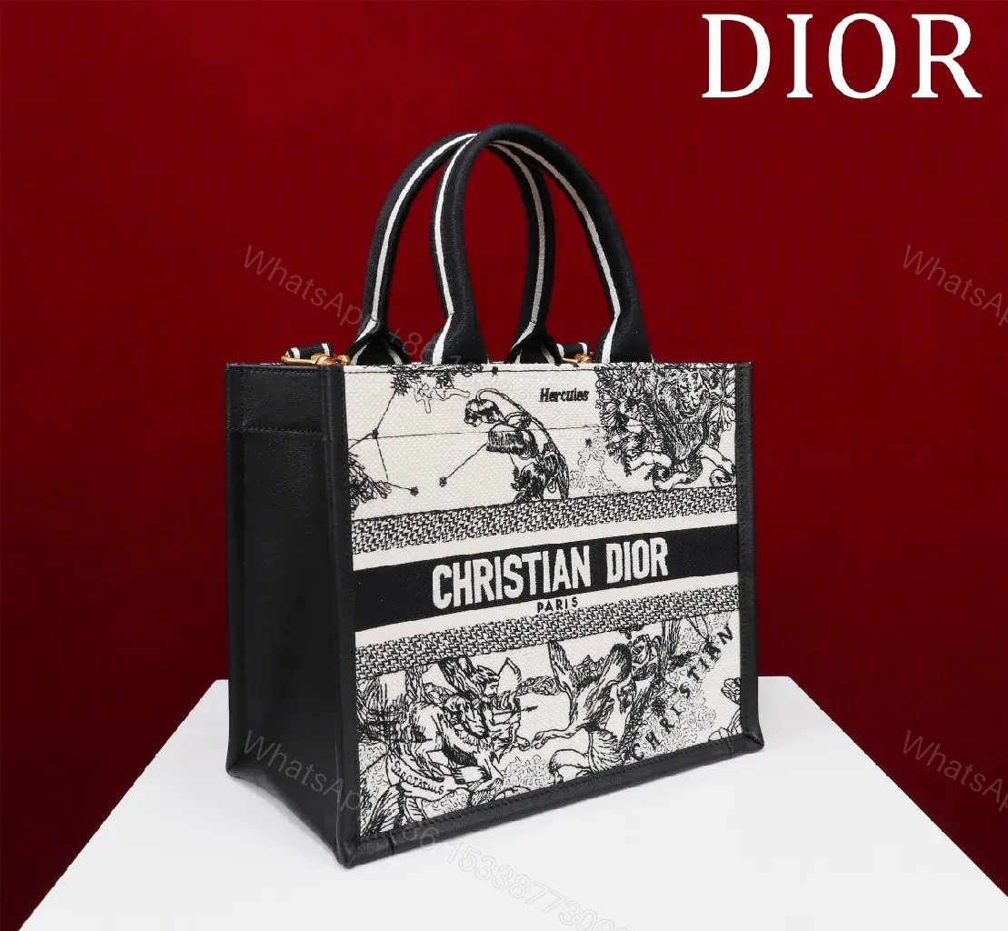 View 5 of Bold Canvas Handbag: Black-White Graphic Statement Bag