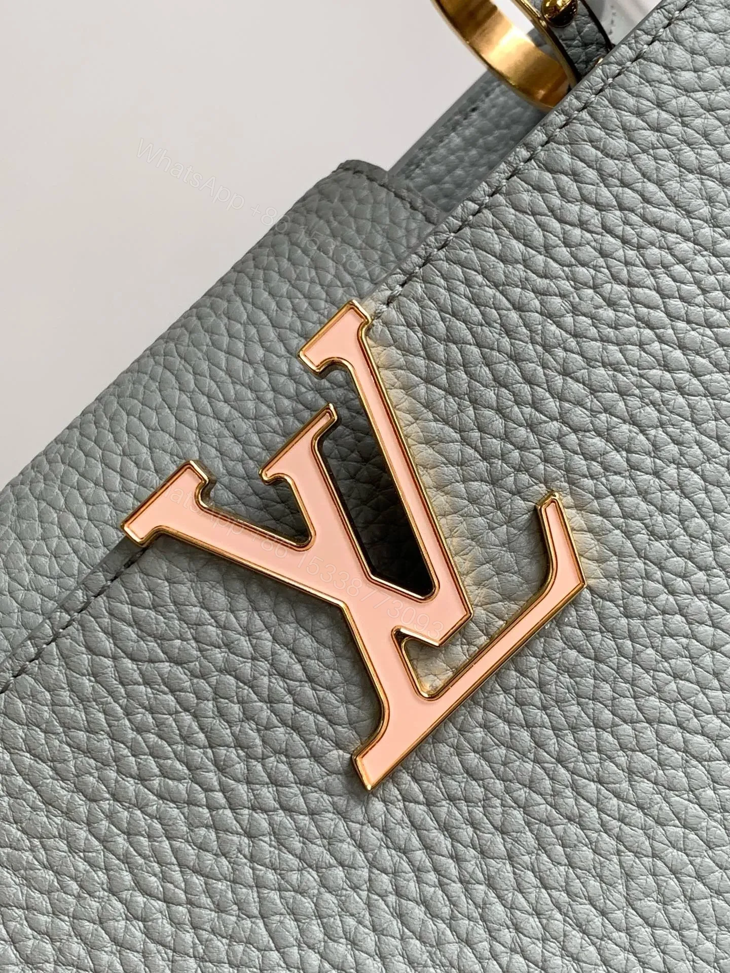View 6 of Louis Vuitton LV Capucines BB Like Auth Woman’s Grey Blue Handbags 27x18x9cm