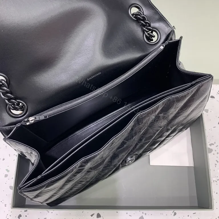 View 4 of Croc-Embossed Leather Bag: Gold B Clasp Mini Satchel