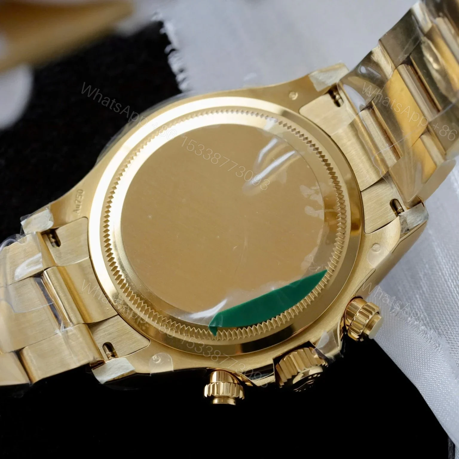 View 9 of Replica Rolex Cosmograph Daytona Meteorite Dial Gold Moissanite Baguette 40mm