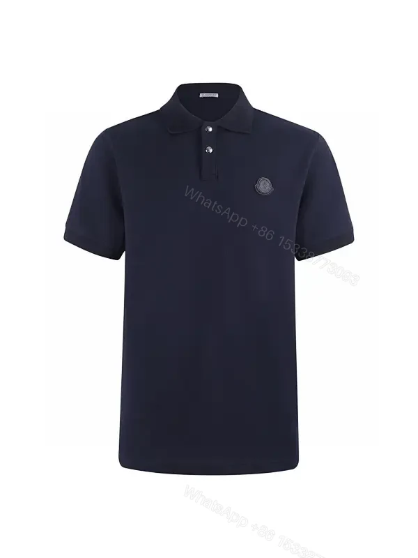 Navy Cotton-Piqué Polo: Quiet Luxury Essential Polo — view 1