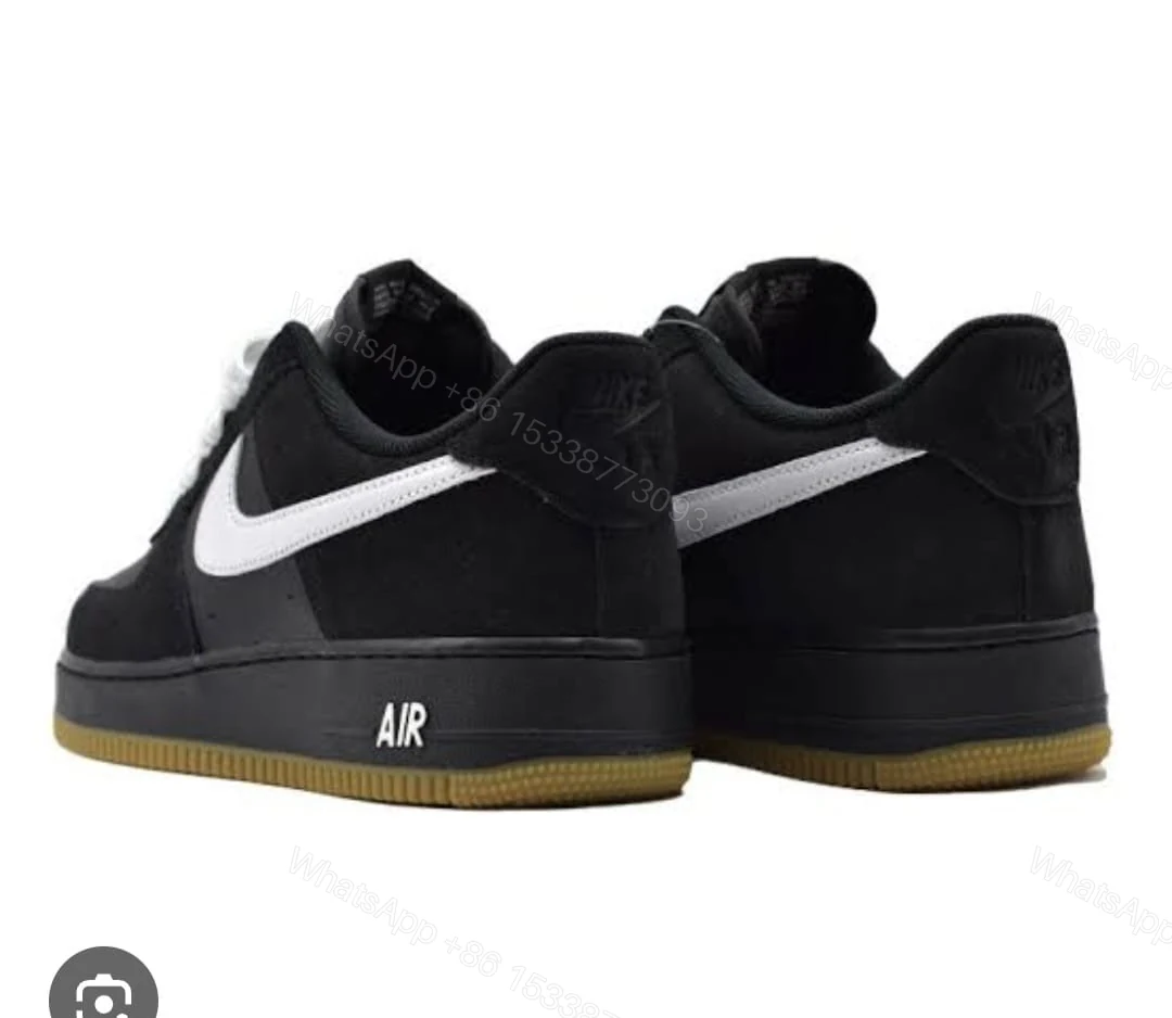 View 2 of Nike airforce originals black tan sole for men