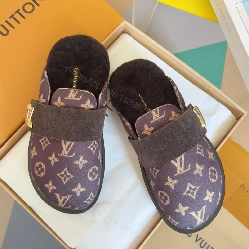 View 8 of Purple Suede-Trim Mules: Plush-Lining Comfort, Monogram Edition