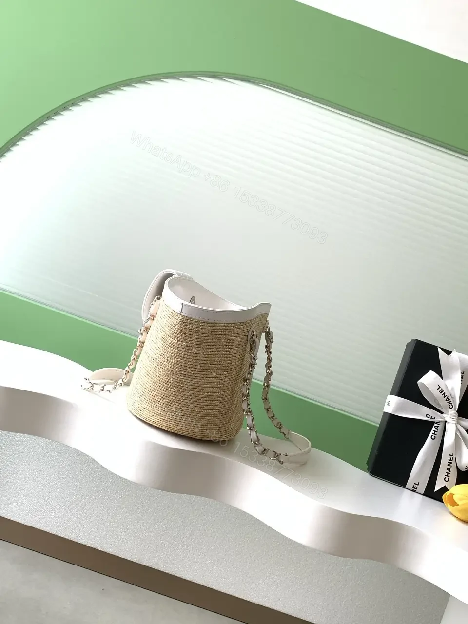 View 9 of Coastal Straw Tote: Quilted Pouch, All-Day Versatility
