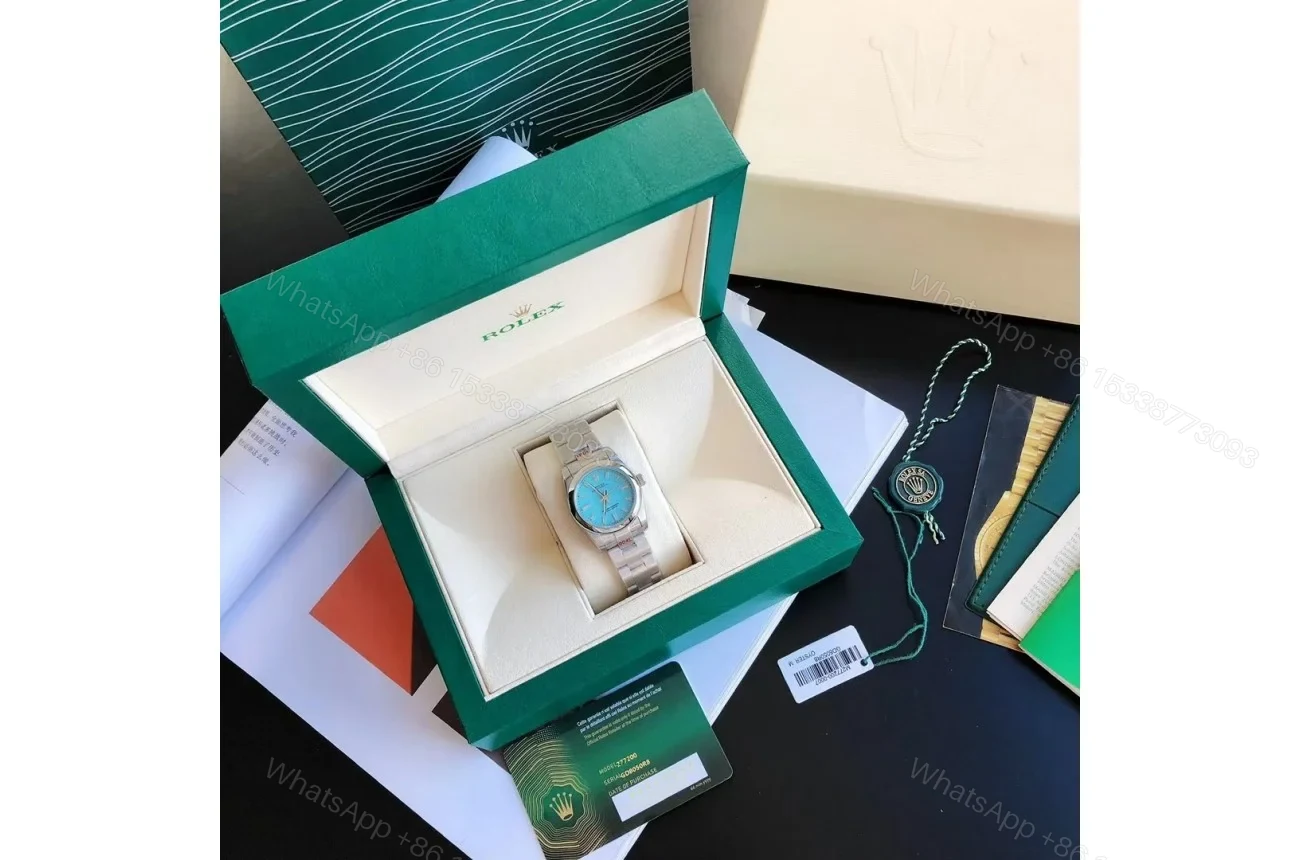 View 3 of Replica Rolex Oyster Perpetual SS/SS Tiffany Blue/Stk 31/41 mm