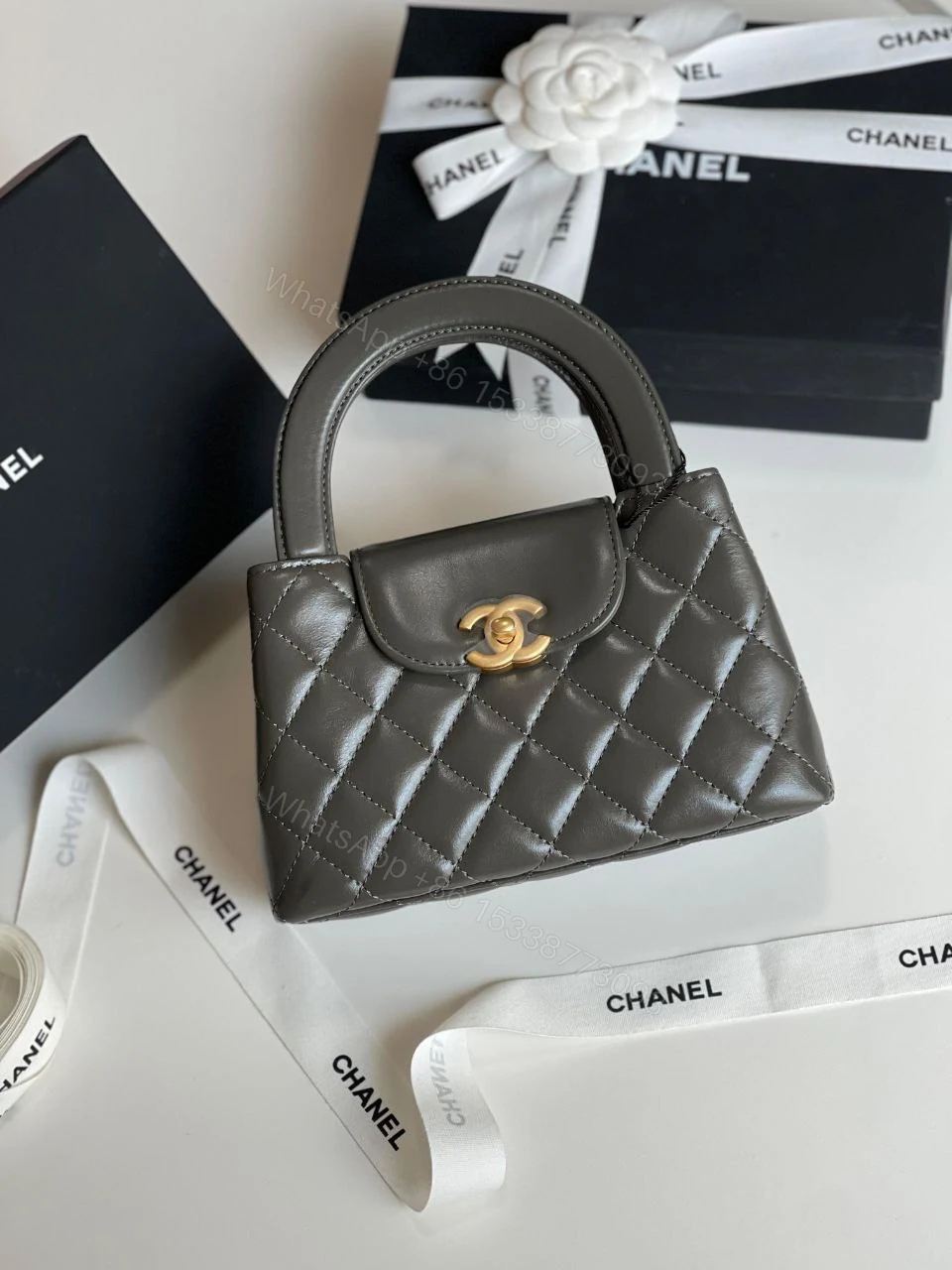 View 9 of Chanel Shiny Aged Calfskin Quilted Nano Kelly Shopper