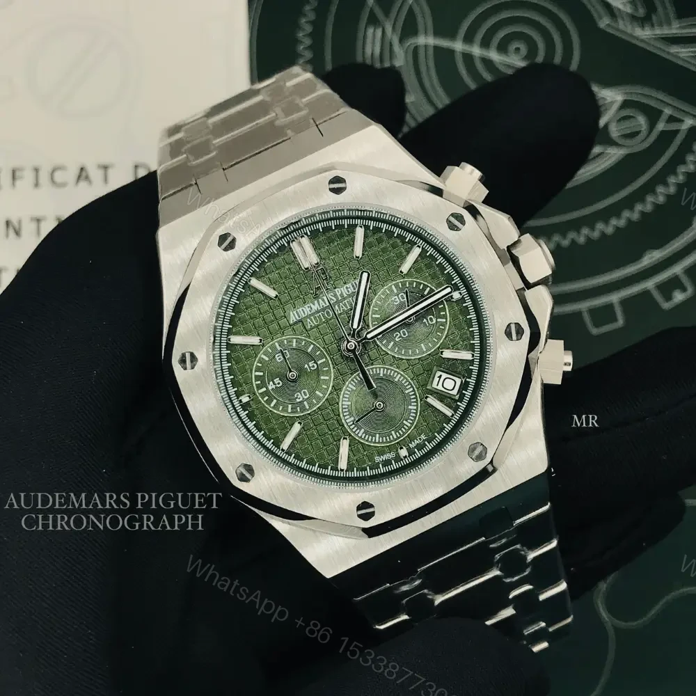 Audemars Piguet Royal Oak Chronograph Green Dial Watch — view 1