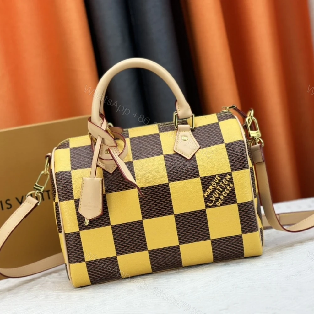 View 2 of Louis Vuitton Speedy 25 Bandoulière Damier Pop Yellow 25Cm N40584