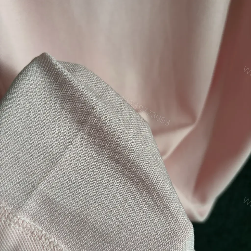 View 2 of Soft Pink Polo Cotton Blend – Subtle Monogram, Casual Luxury Polo