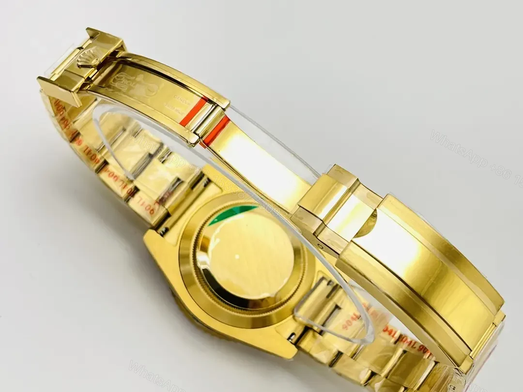 View 7 of Rolex Submariner Yellow Gold Green Black Bezel Paved Diamond Oyster Bracelet 40mm RLX-SUB-YG-GRNBLK-PAV40-OYS