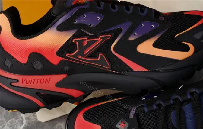 View 5 of LOUIS VUITTON RUNNER TATIC SNEAKERS IN BLACK AND ORANGE – LSVT347