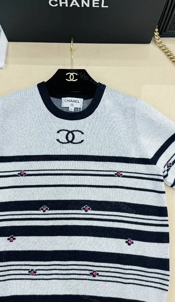 View 7 of Navy Stripe Knit: Modern Luxe Casual Crewneck Sweater