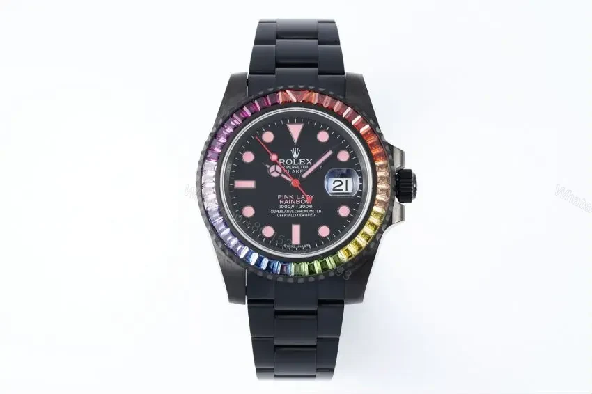 JB Factory Clean Factory RA Factory Pink Rainbow Rolex Submariner — view 1