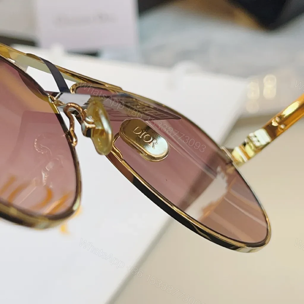 View 8 of Gold-Tone Aviator Sunglasses with Gradient Lenses, Luxe UV Protection